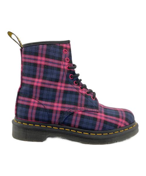 Dr.Martens（ドクターマーチン）Dr.Martens (ドクターマーチン) TARTAN ネイビー×ピンク サイズ:UK6の古着・服飾アイテム