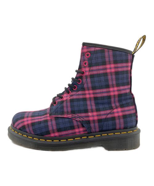 Dr.Martens（ドクターマーチン）Dr.Martens (ドクターマーチン) TARTAN ネイビー×ピンク サイズ:UK6の古着・服飾アイテム
