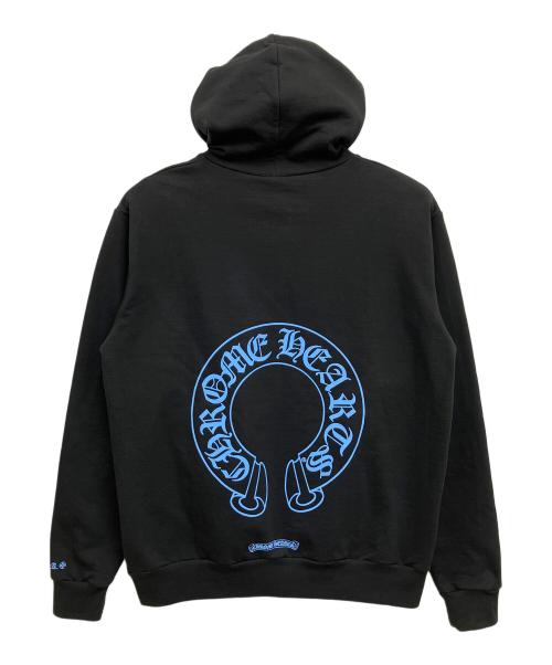 CHROME HEARTS（クロムハーツ）CHROME HEARTS (クロムハーツ) ホースシュー バックプリント パーカー ブラック×ブルー サイズ:Mの古着・服飾アイテム