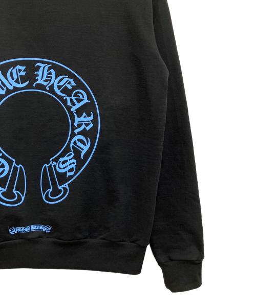 CHROME HEARTS（クロムハーツ）CHROME HEARTS (クロムハーツ) ホースシュー バックプリント パーカー ブラック×ブルー サイズ:Mの古着・服飾アイテム