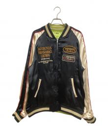 VANSON（バンソン）の古着「スーベニアジャケット フライングスター」｜ブラック×グリーン