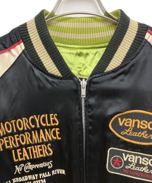 VANSON（バンソン）VANSON (バンソン) スーベニアジャケット フライングスター ブラック×グリーン サイズ:Lの古着・服飾アイテム