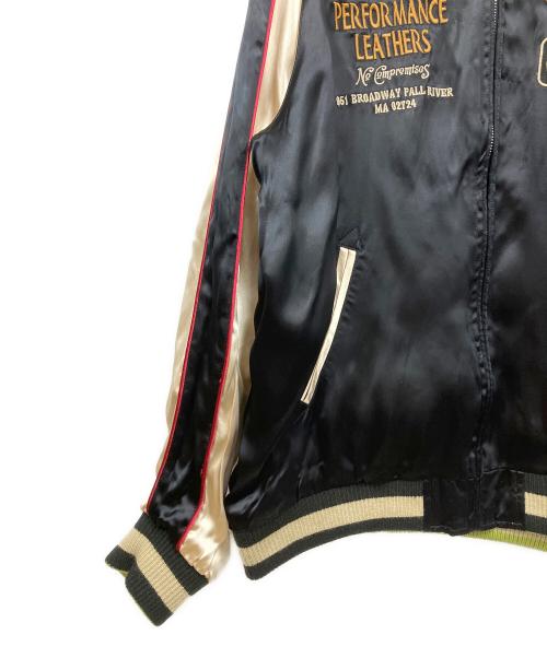 VANSON（バンソン）VANSON (バンソン) スーベニアジャケット フライングスター ブラック×グリーン サイズ:Lの古着・服飾アイテム