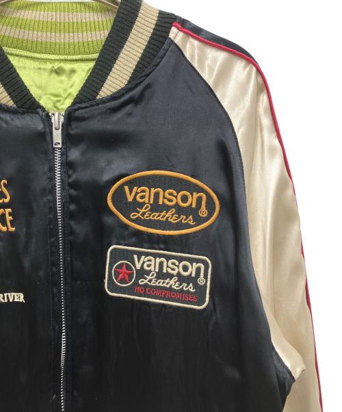 VANSON（バンソン）VANSON (バンソン) スーベニアジャケット フライングスター ブラック×グリーン サイズ:Lの古着・服飾アイテム