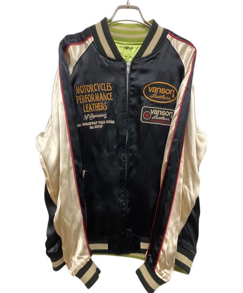 VANSON（バンソン）VANSON (バンソン) スーベニアジャケット フライングスター ブラック×グリーン サイズ:Lの古着・服飾アイテム