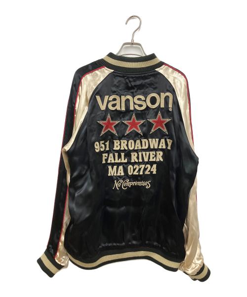 VANSON（バンソン）VANSON (バンソン) スーベニアジャケット フライングスター ブラック×グリーン サイズ:Lの古着・服飾アイテム