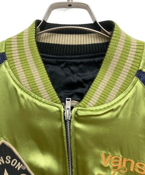 VANSON（バンソン）VANSON (バンソン) スーベニアジャケット フライングスター ブラック×グリーン サイズ:Lの古着・服飾アイテム