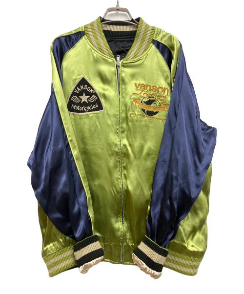VANSON（バンソン）VANSON (バンソン) スーベニアジャケット フライングスター ブラック×グリーン サイズ:Lの古着・服飾アイテム