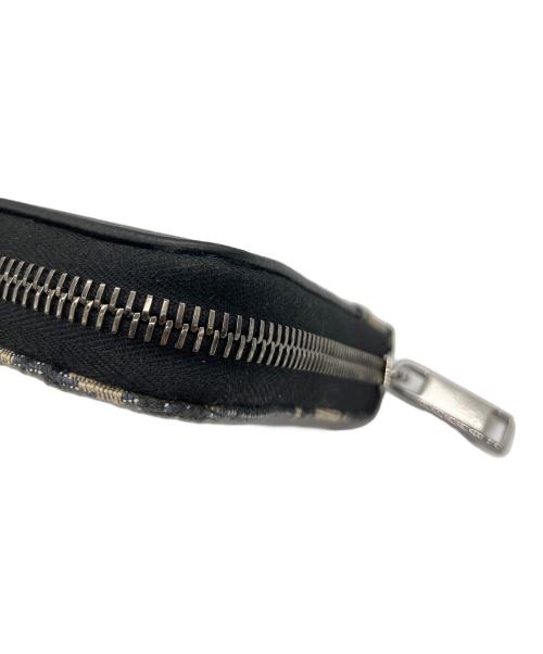 Dior（ディオール）Dior (ディオール) サドルロングジップウォレット グレインドカーフスキン マーケトリー & ディオール オブリーク ジャカード ブラック×ベージュの古着・服飾アイテム