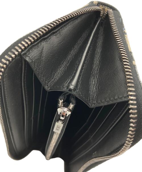 Dior（ディオール）Dior (ディオール) サドルロングジップウォレット グレインドカーフスキン マーケトリー & ディオール オブリーク ジャカード ブラック×ベージュの古着・服飾アイテム