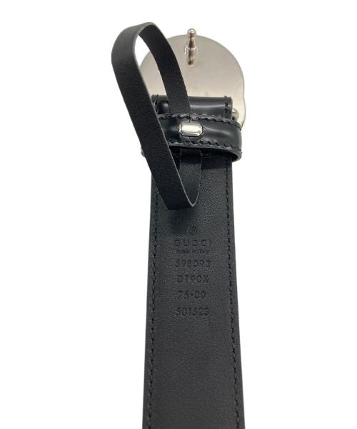 GUCCI（グッチ）GUCCI (グッチ) インターロッキングGレザーベルト ブラックの古着・服飾アイテム