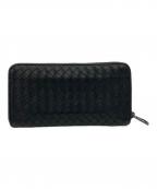 BOTTEGA VENETAボッテガベネタ）の古着「ラウンドファスナー財布 イントレチャート」｜ブラック