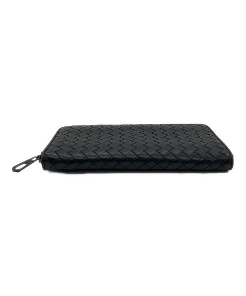 BOTTEGA VENETA（ボッテガベネタ）BOTTEGA VENETA (ボッテガベネタ) ラウンドファスナー財布 イントレチャート ブラックの古着・服飾アイテム