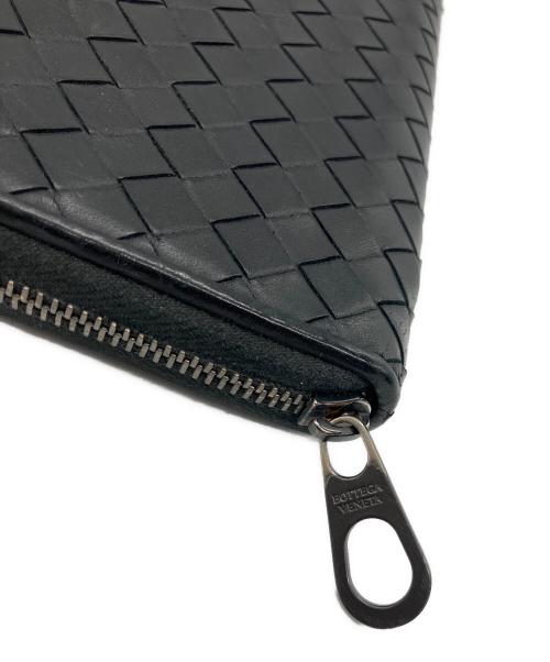 BOTTEGA VENETA（ボッテガベネタ）BOTTEGA VENETA (ボッテガベネタ) ラウンドファスナー財布 イントレチャート ブラックの古着・服飾アイテム