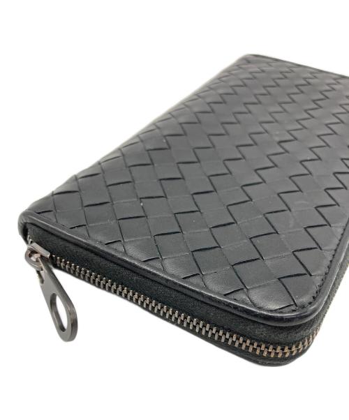 BOTTEGA VENETA（ボッテガベネタ）BOTTEGA VENETA (ボッテガベネタ) ラウンドファスナー財布 イントレチャート ブラックの古着・服飾アイテム