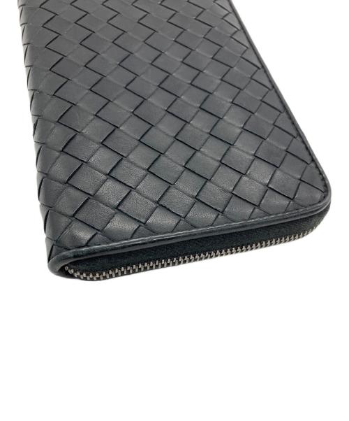 BOTTEGA VENETA（ボッテガベネタ）BOTTEGA VENETA (ボッテガベネタ) ラウンドファスナー財布 イントレチャート ブラックの古着・服飾アイテム