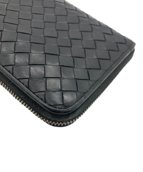 BOTTEGA VENETA（ボッテガベネタ）BOTTEGA VENETA (ボッテガベネタ) ラウンドファスナー財布 イントレチャート ブラックの古着・服飾アイテム