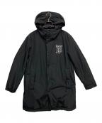 BURBERRYバーバリー）の古着「ナイロンフーデッドコート」｜ブラック×ホワイト