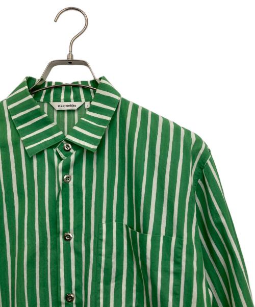 marimekko（マリメッコ）marimekko (マリメッコ) 長袖シャツ グリーン×ホワイト サイズ:Sの古着・服飾アイテム