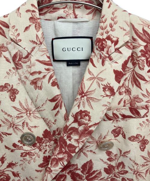 GUCCI（グッチ）GUCCI (グッチ) テーラードジャケット アイボリー×レッド サイズ:36の古着・服飾アイテム