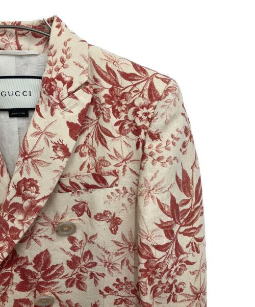 GUCCI（グッチ）GUCCI (グッチ) テーラードジャケット アイボリー×レッド サイズ:36の古着・服飾アイテム
