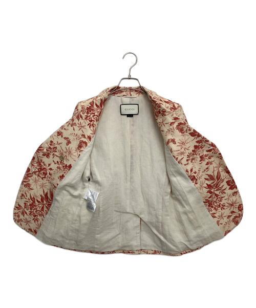 GUCCI（グッチ）GUCCI (グッチ) テーラードジャケット アイボリー×レッド サイズ:36の古着・服飾アイテム
