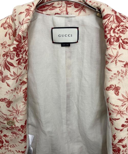 GUCCI（グッチ）GUCCI (グッチ) テーラードジャケット アイボリー×レッド サイズ:36の古着・服飾アイテム