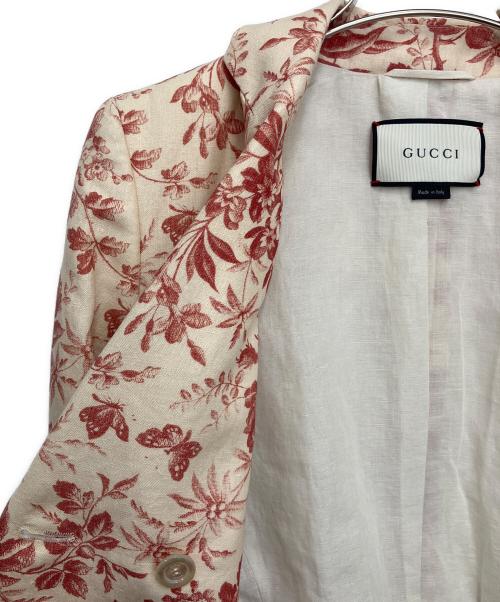 GUCCI（グッチ）GUCCI (グッチ) テーラードジャケット アイボリー×レッド サイズ:36の古着・服飾アイテム