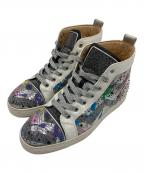 Christian Louboutinクリスチャン・ルブタン）の古着「ハイカットスニーカー」｜ホワイト×シルバー