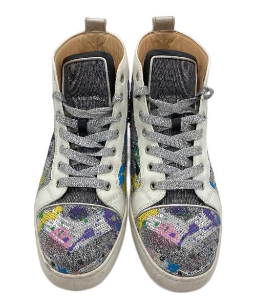 Christian Louboutin（クリスチャン・ルブタン）Christian Louboutin (クリスチャン・ルブタン) ハイカットスニーカー ホワイト×シルバー サイズ:42の古着・服飾アイテム