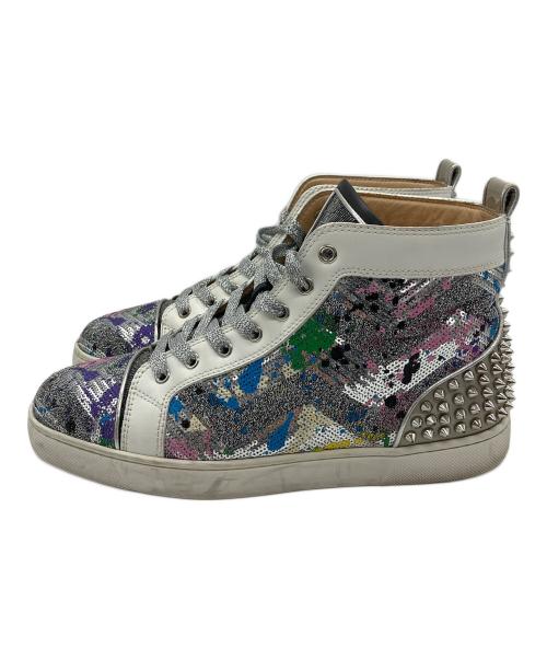 Christian Louboutin（クリスチャン・ルブタン）Christian Louboutin (クリスチャン・ルブタン) ハイカットスニーカー ホワイト×シルバー サイズ:42の古着・服飾アイテム