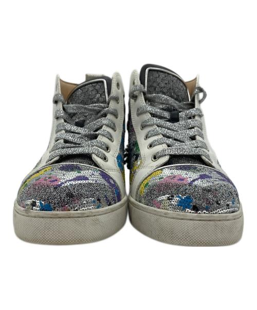 Christian Louboutin（クリスチャン・ルブタン）Christian Louboutin (クリスチャン・ルブタン) ハイカットスニーカー ホワイト×シルバー サイズ:42の古着・服飾アイテム