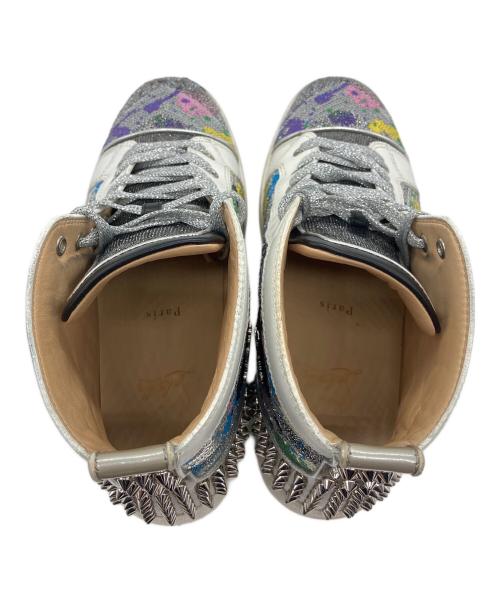 Christian Louboutin（クリスチャン・ルブタン）Christian Louboutin (クリスチャン・ルブタン) ハイカットスニーカー ホワイト×シルバー サイズ:42の古着・服飾アイテム