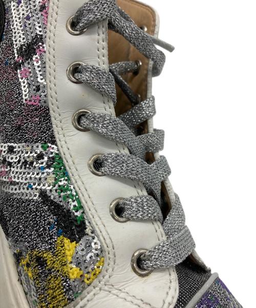 Christian Louboutin（クリスチャン・ルブタン）Christian Louboutin (クリスチャン・ルブタン) ハイカットスニーカー ホワイト×シルバー サイズ:42の古着・服飾アイテム