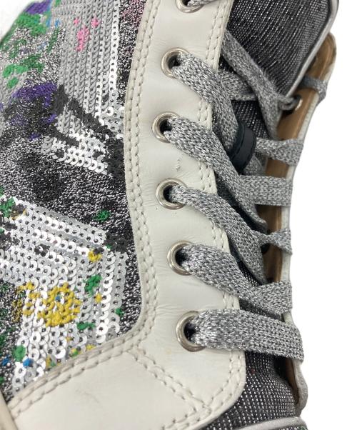 Christian Louboutin（クリスチャン・ルブタン）Christian Louboutin (クリスチャン・ルブタン) ハイカットスニーカー ホワイト×シルバー サイズ:42の古着・服飾アイテム