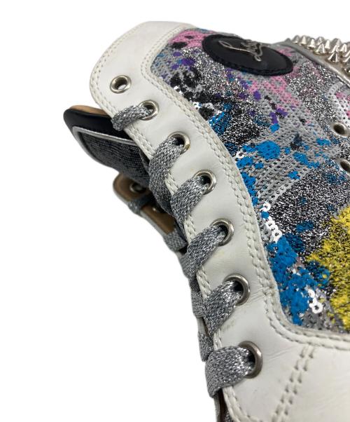 Christian Louboutin（クリスチャン・ルブタン）Christian Louboutin (クリスチャン・ルブタン) ハイカットスニーカー ホワイト×シルバー サイズ:42の古着・服飾アイテム