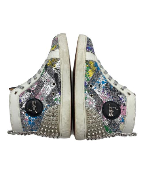 Christian Louboutin（クリスチャン・ルブタン）Christian Louboutin (クリスチャン・ルブタン) ハイカットスニーカー ホワイト×シルバー サイズ:42の古着・服飾アイテム