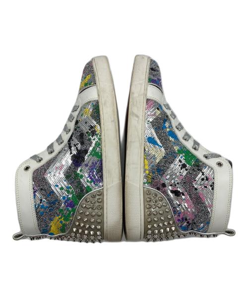 Christian Louboutin（クリスチャン・ルブタン）Christian Louboutin (クリスチャン・ルブタン) ハイカットスニーカー ホワイト×シルバー サイズ:42の古着・服飾アイテム