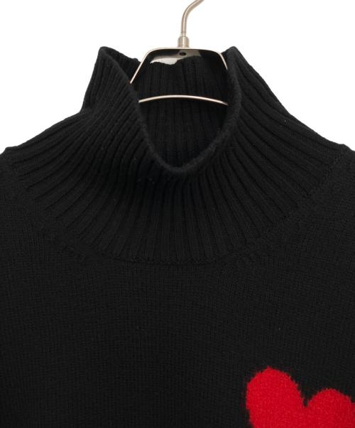 AMI Alexandre Mattiussi（アミアレクサンドルマテュッシ）AMI Alexandre Mattiussi (アミアレクサンドルマテュッシ) タートルネックニット ブラック×レッド サイズ:Mの古着・服飾アイテム