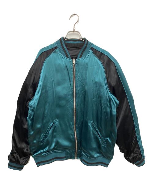 絡繰魂・粋（カラクリダマシイ イキ）絡繰魂・粋 (カラクリダマシイ イキ) スカジャン ブラック×グリーン サイズ:Lの古着・服飾アイテム