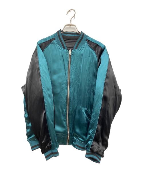 絡繰魂・粋（カラクリダマシイ イキ）絡繰魂・粋 (カラクリダマシイ イキ) スカジャン ブラック×グリーン サイズ:Lの古着・服飾アイテム