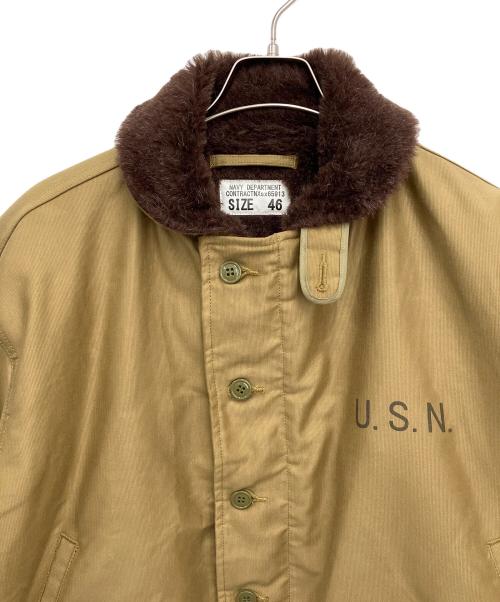 waiper（ワイパー）waiper (ワイパー) デッキジャケット カーキ×ブラウン サイズ:46の古着・服飾アイテム