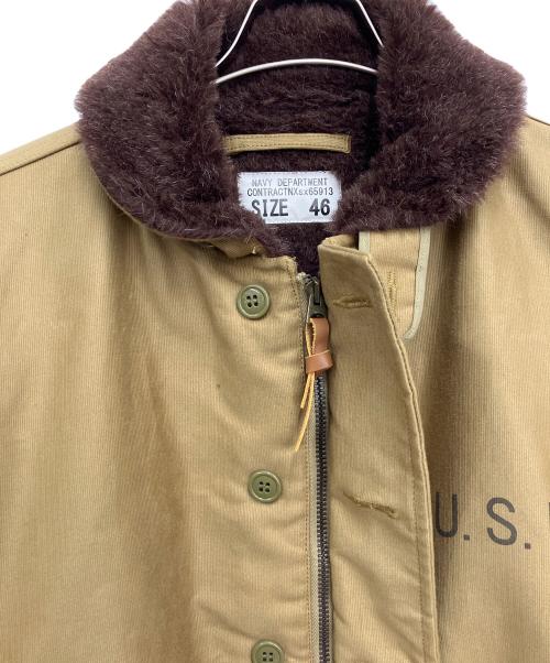 waiper（ワイパー）waiper (ワイパー) デッキジャケット カーキ×ブラウン サイズ:46の古着・服飾アイテム