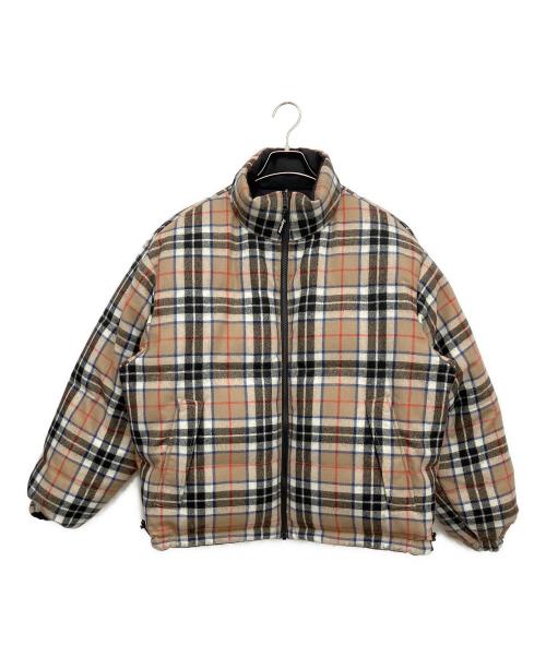 SUPREME（シュプリーム）SUPREME (シュプリーム) Lochcarron (ロキャロン) Reversible Puffer Jacket ブラック×ベージュ サイズ:Sの古着・服飾アイテム