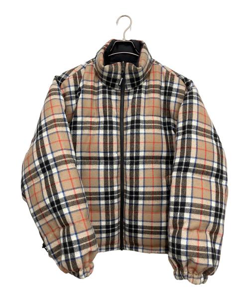 SUPREME（シュプリーム）SUPREME (シュプリーム) Lochcarron (ロキャロン) Reversible Puffer Jacket ブラック×ベージュ サイズ:Sの古着・服飾アイテム