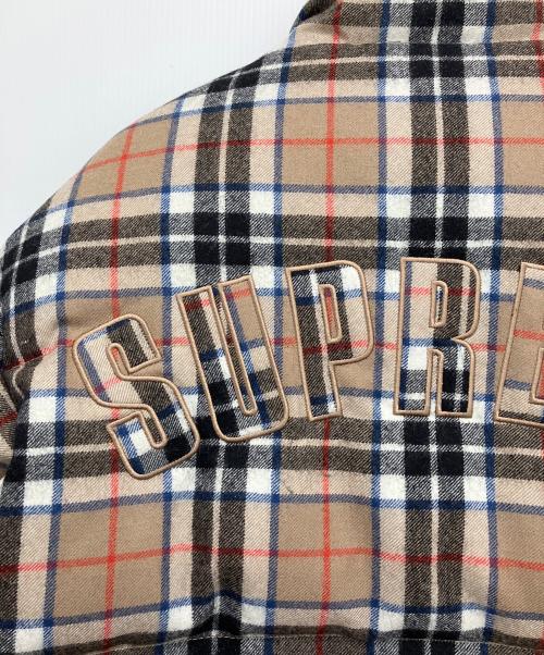 SUPREME（シュプリーム）SUPREME (シュプリーム) Lochcarron (ロキャロン) Reversible Puffer Jacket ブラック×ベージュ サイズ:Sの古着・服飾アイテム