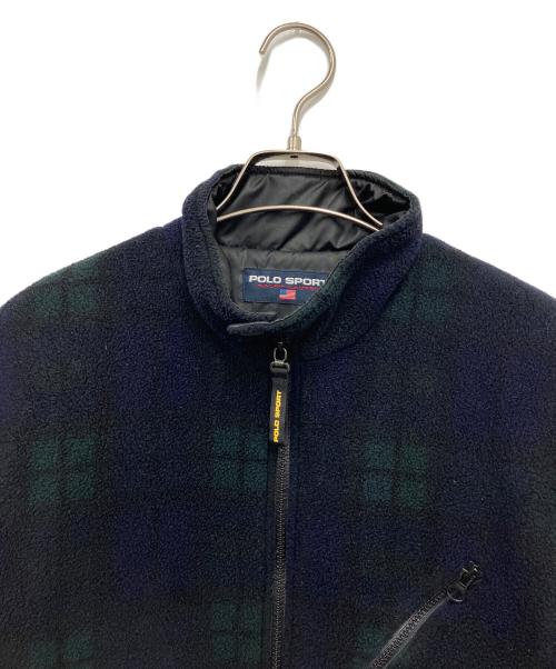 POLO SPORT（ポロスポーツ）POLO SPORT (ポロスポーツ) フリースジャケット ネイビー×グリーン サイズ:Lの古着・服飾アイテム