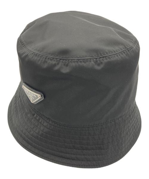 PRADA（プラダ）PRADA (プラダ) トライアングルロゴバケットハット ブラック サイズ:XXLの古着・服飾アイテム
