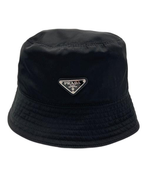 PRADA（プラダ）PRADA (プラダ) トライアングルロゴバケットハット ブラック サイズ:XXLの古着・服飾アイテム