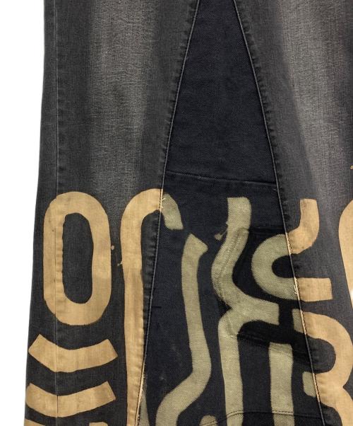 INPERFECT Denim（インパーフェクト デニム）INPERFECT Denim (インパーフェクト デニム) デニムスカート ブラック×ベージュ サイズ:27の古着・服飾アイテム